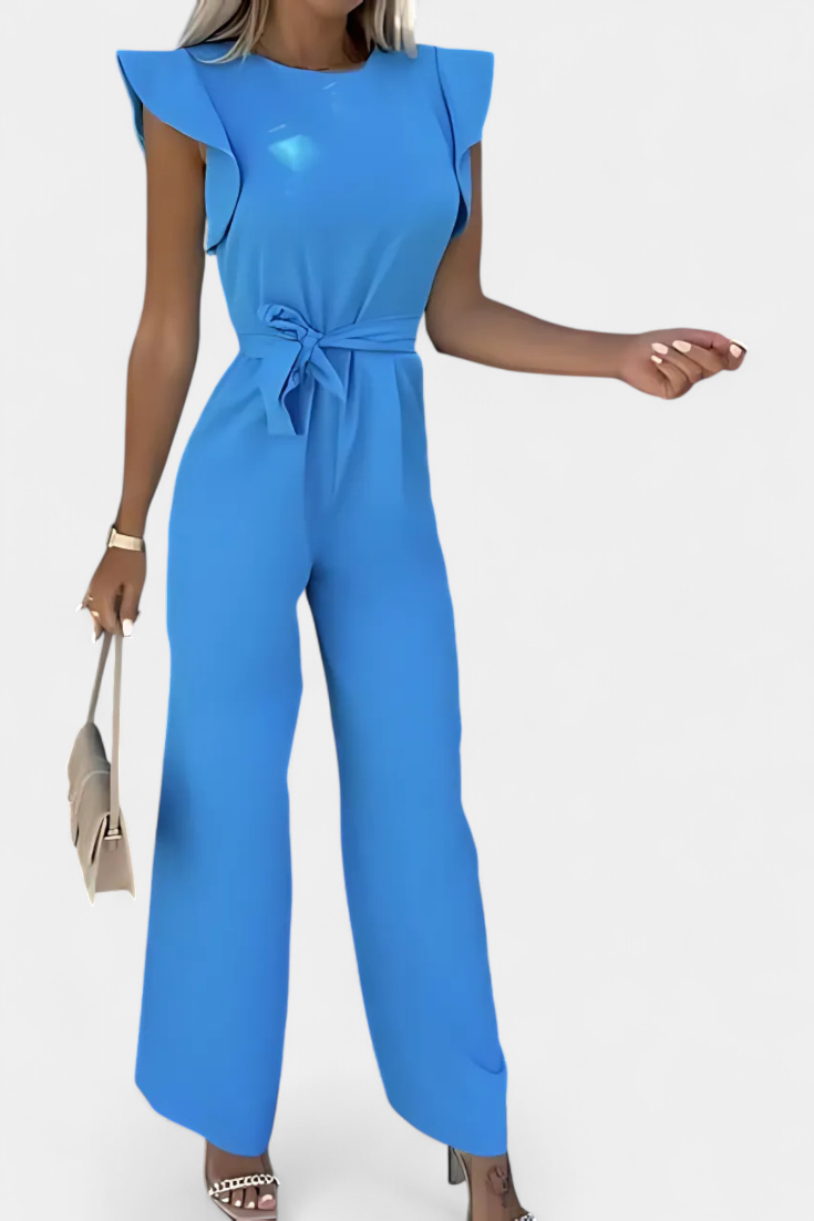 Shalonda Salopette à Nœud Frontal et Volants Féminins