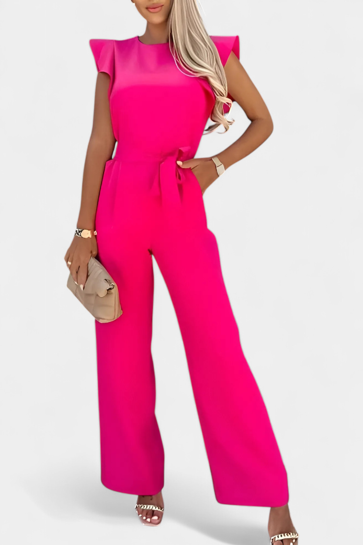 Shalonda Salopette à Nœud Frontal et Volants Féminins