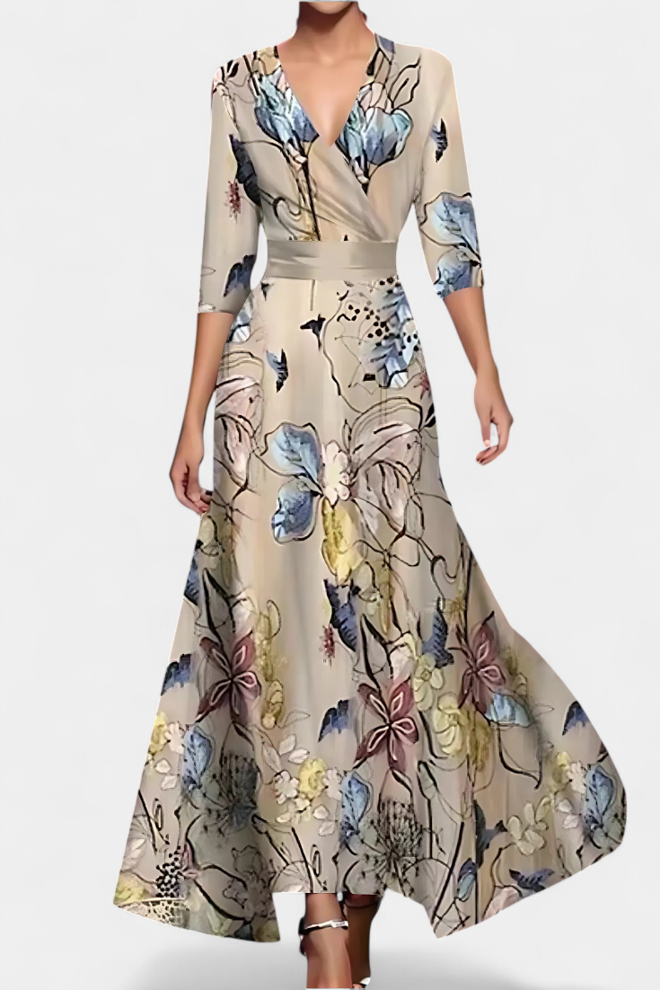 Lauren Robe Longue Portefeuille à Imprimé Floral