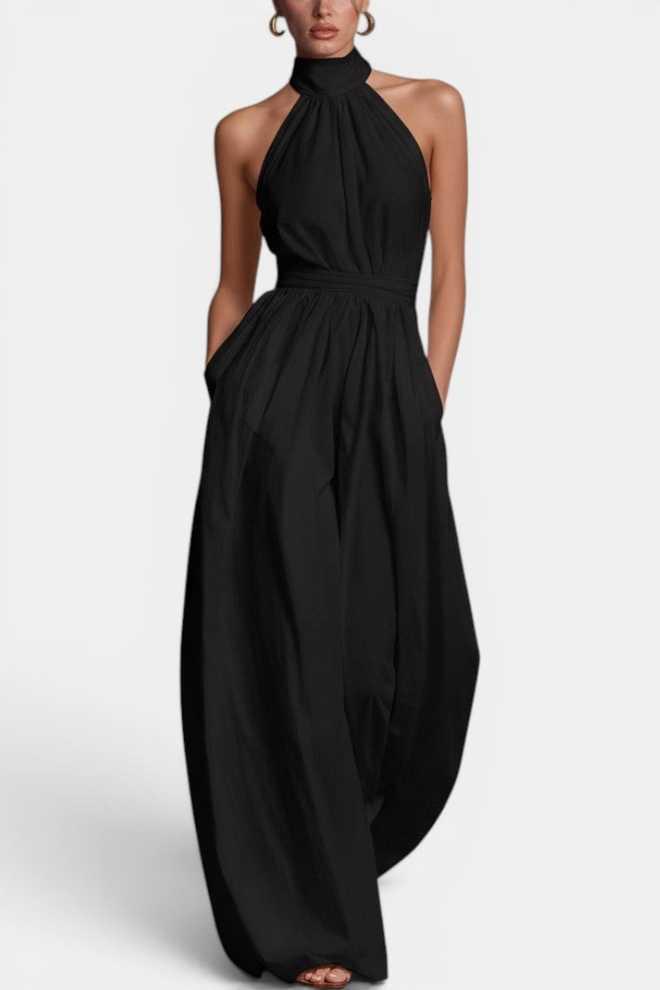 Yelva Combinaison Lin Col Halter & Silhouette Épurée