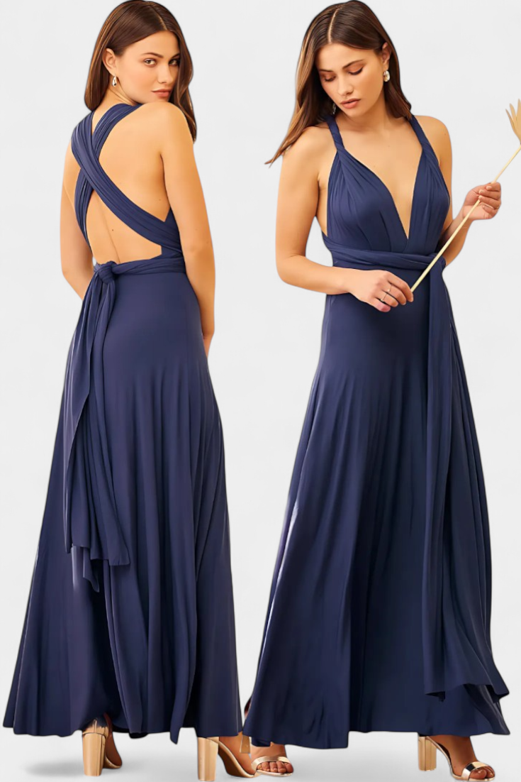 Josephine Robe Enveloppante à Décolleté Ajustable et Taille Nouée