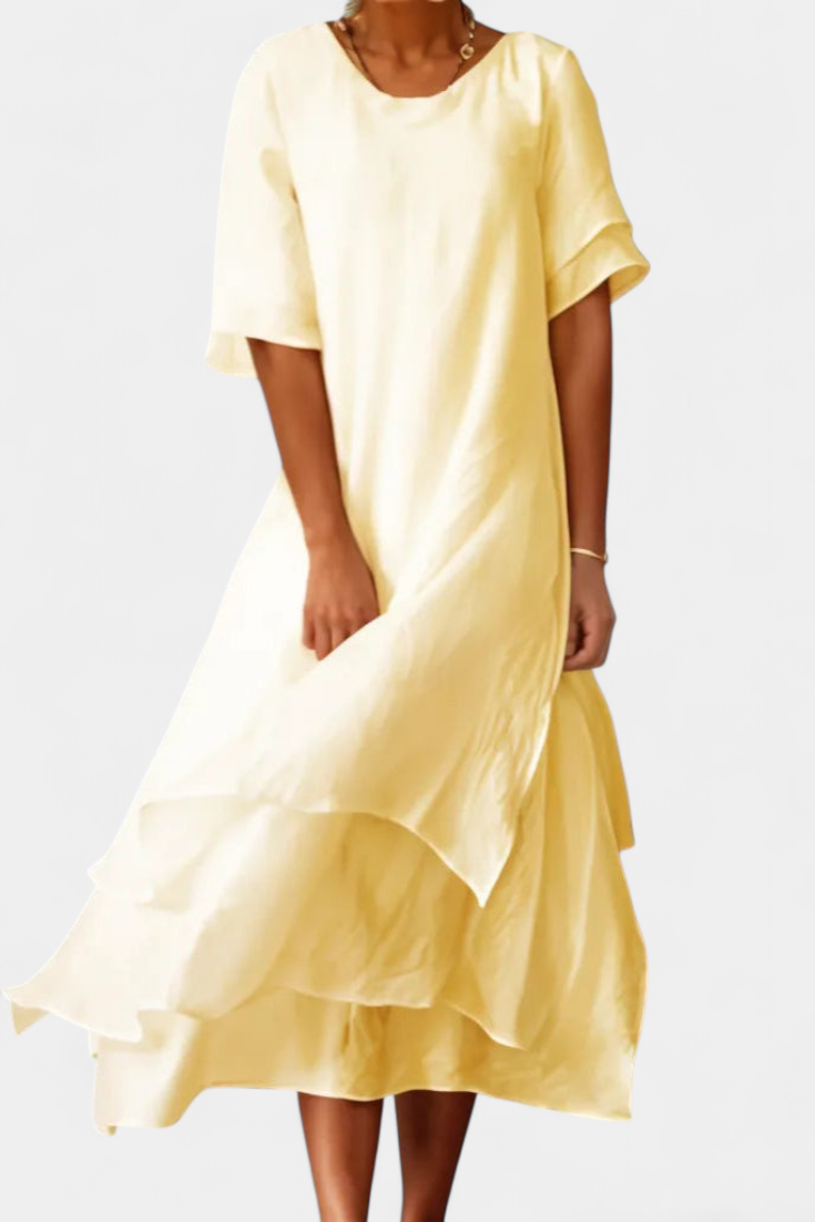 Éloise Robe Élégante en Coton à Plusieurs Couches