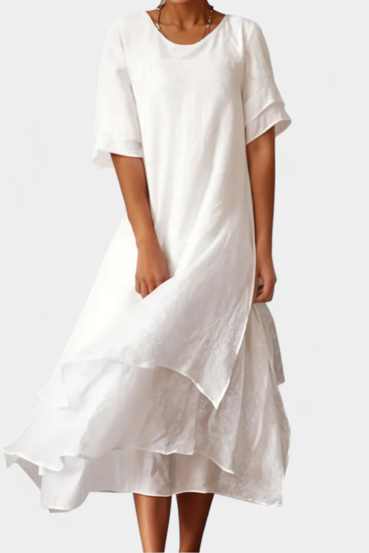 Éloise Robe Élégante en Coton à Plusieurs Couches