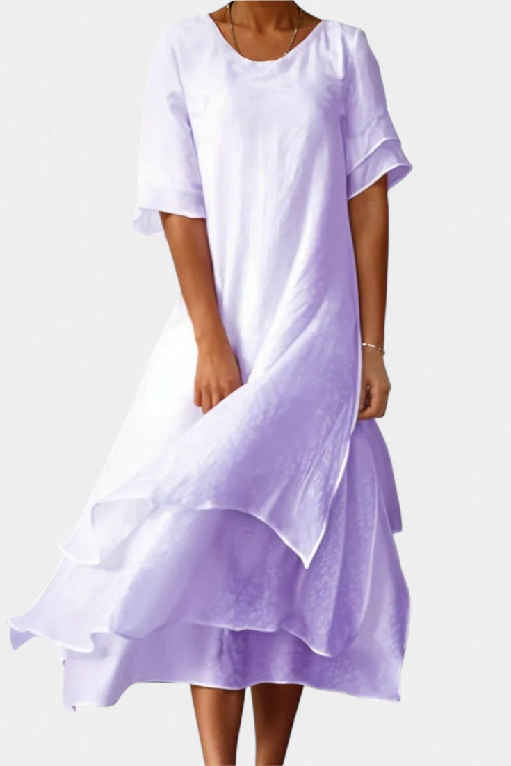 Éloise Robe Élégante en Coton à Plusieurs Couches