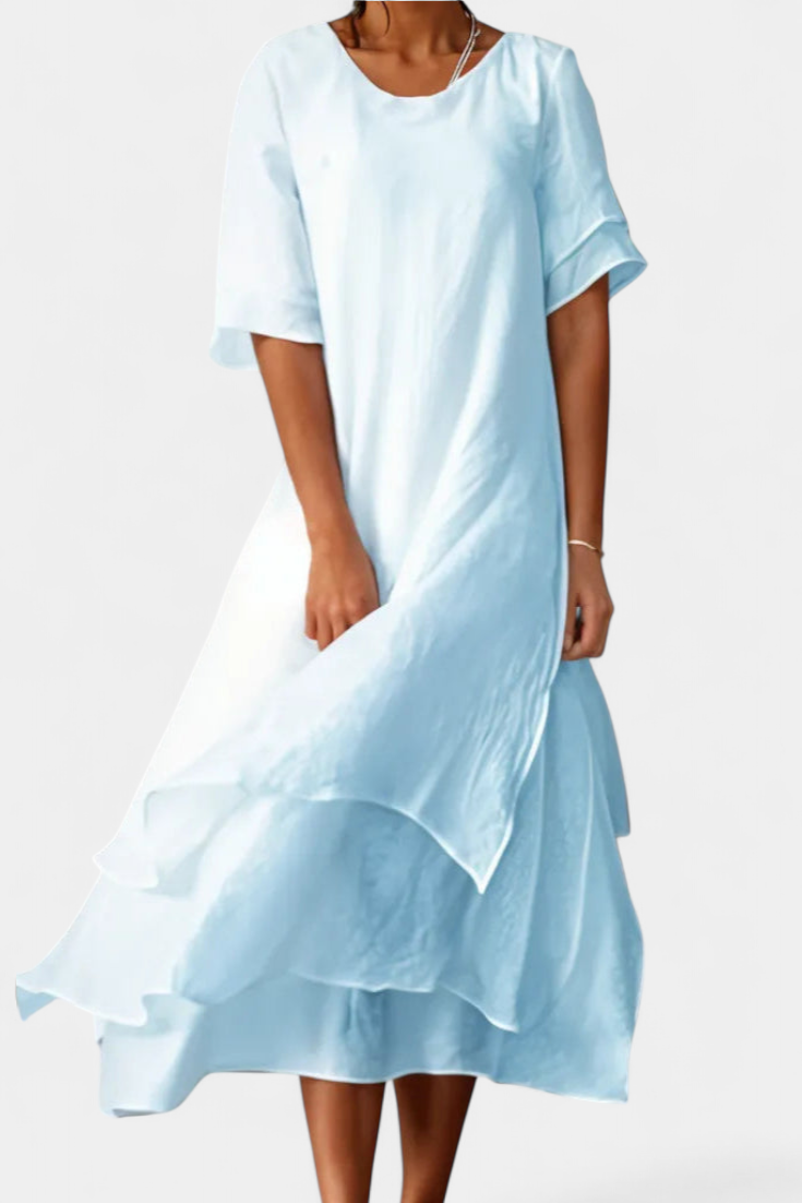 Éloise Robe Élégante en Coton à Plusieurs Couches