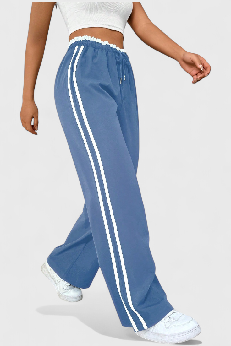 Pantalon de Sport Alanys à Jambe Évasée avec Détails Latéraux