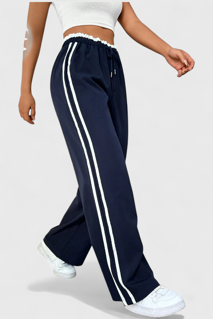 Pantalon de Sport Alanys à Jambe Évasée avec Détails Latéraux