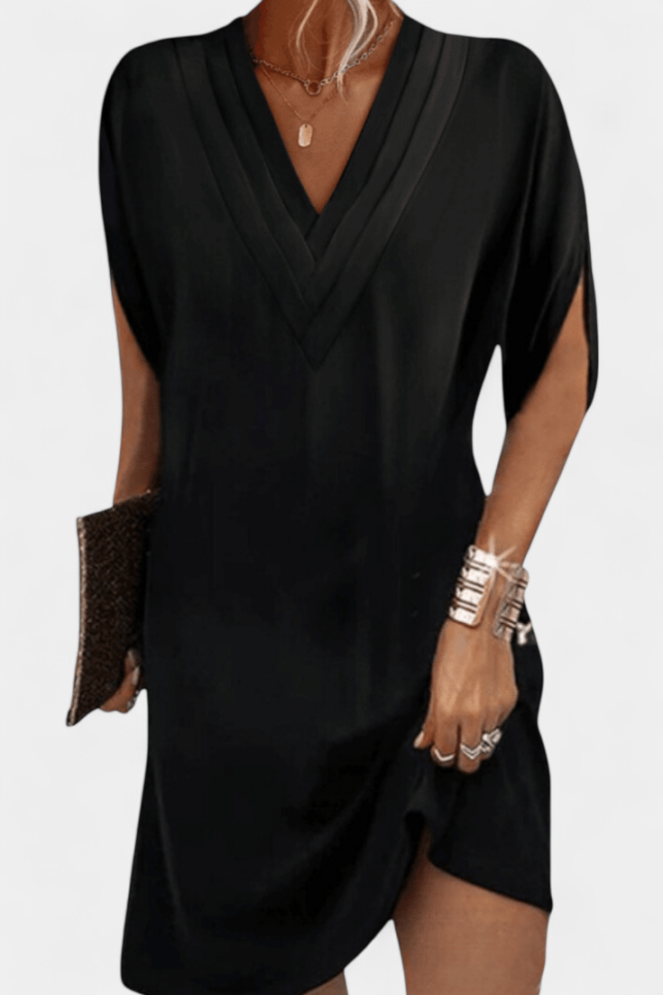 Lesley Robe Courte à Décolleté en V et Coupe Fluide