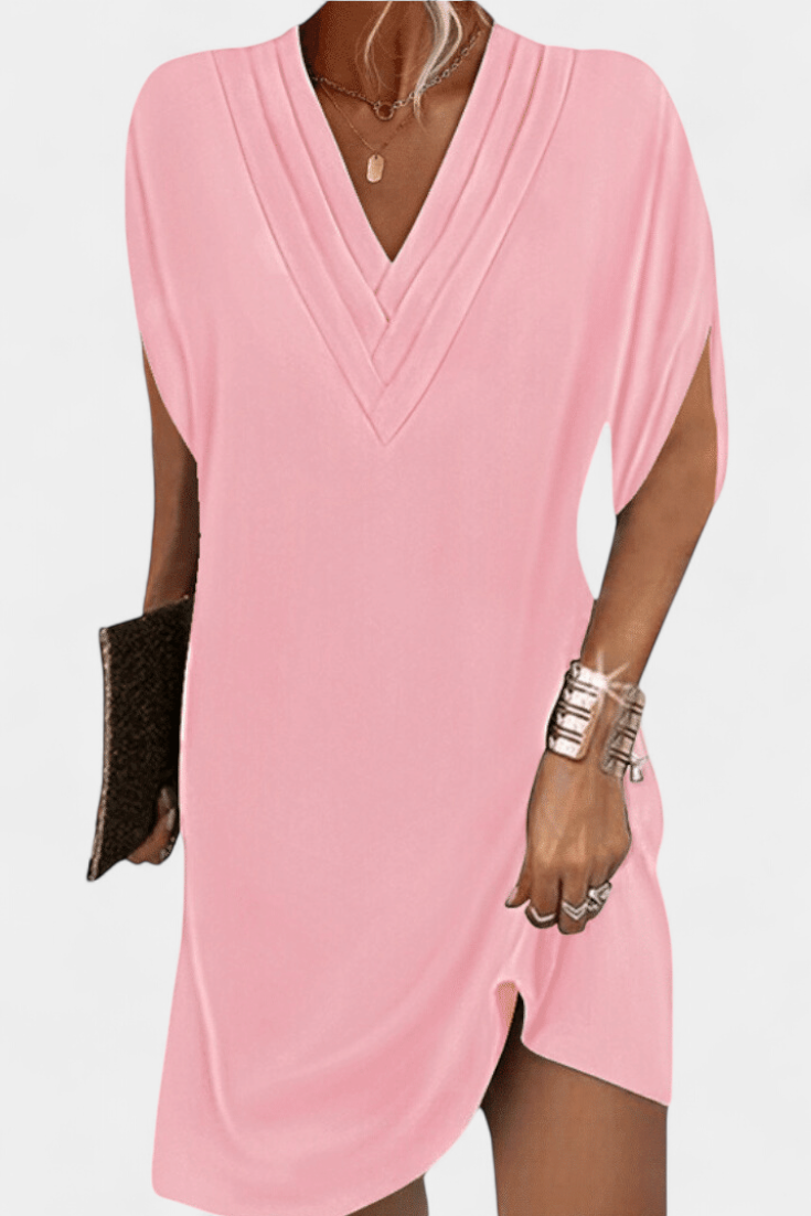 Lesley Robe Courte à Décolleté en V et Coupe Fluide