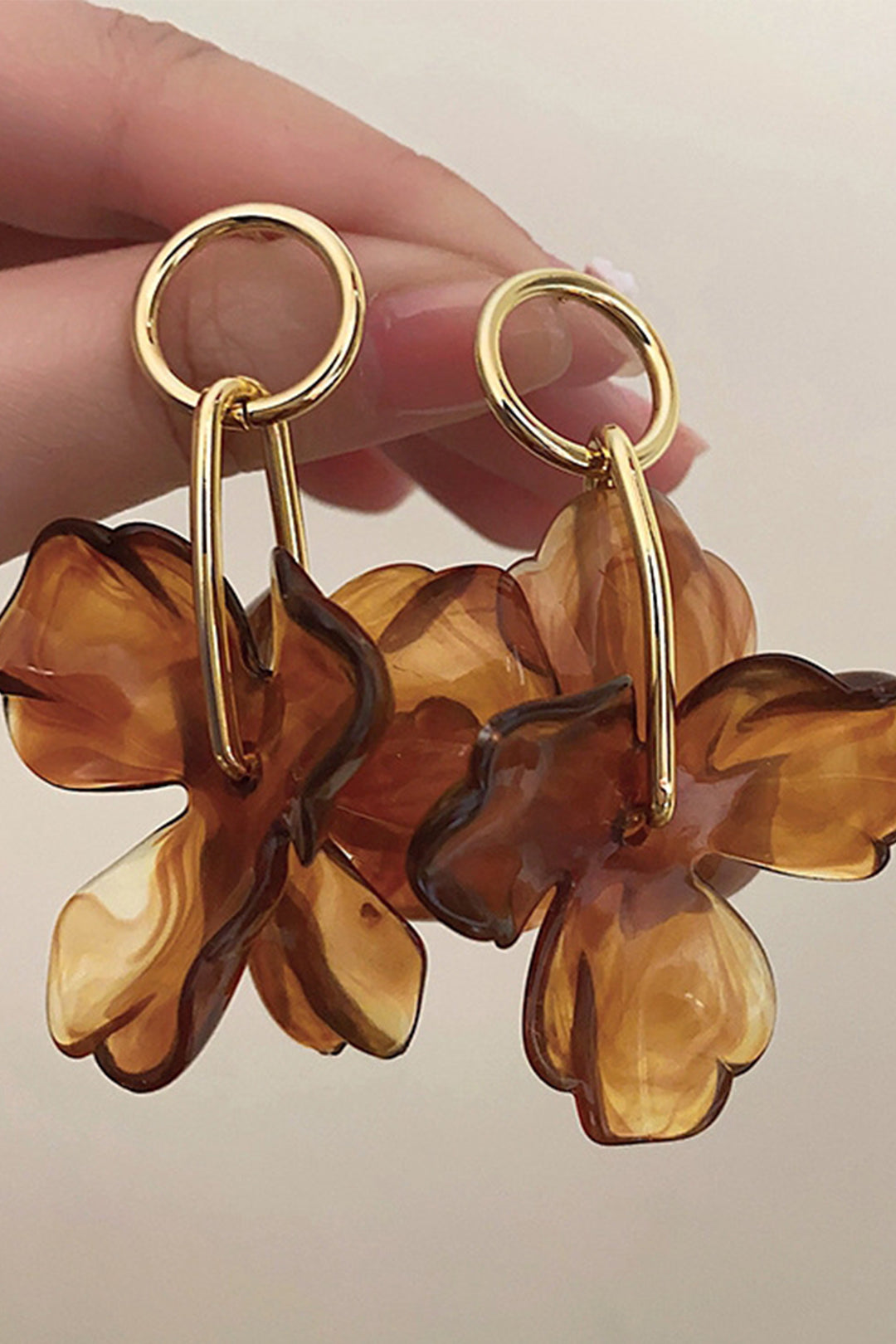 Boucles d'oreilles pendantes en forme de fleur