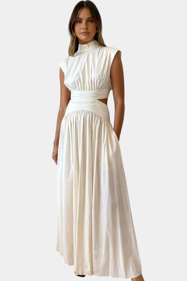 Jocelyn Ensemble à Col Haut et Jupe Fluide avec Fentes Latérales