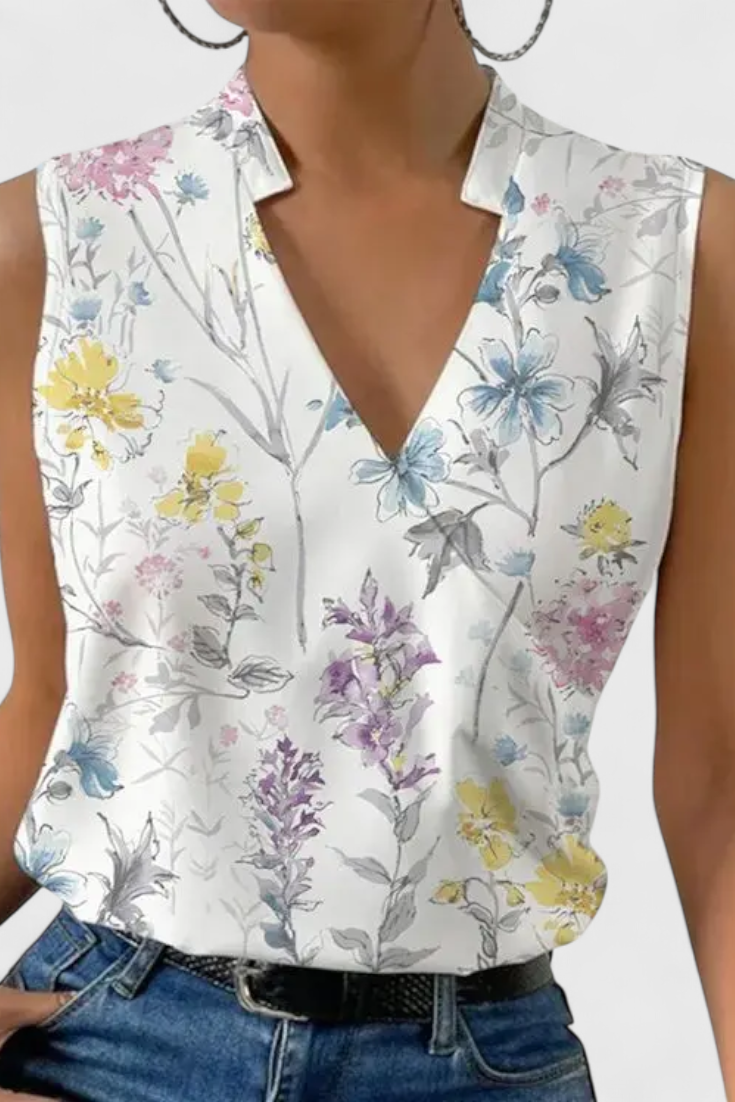 Yariela Top Fluide à Décolleté en V