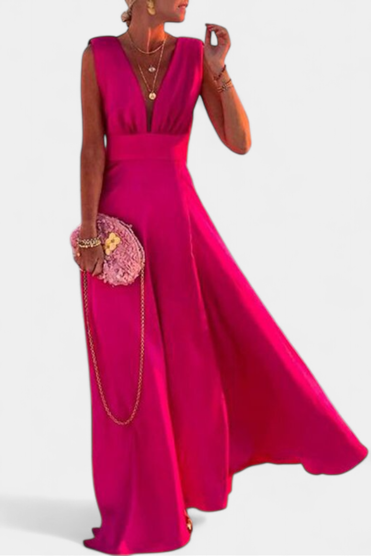 Salma Robe A-Line à Décolleté en V et Imprimé Subtil