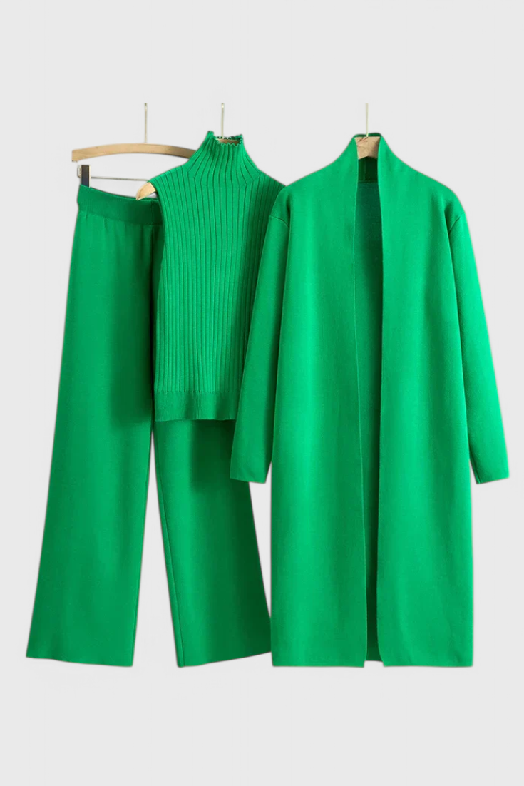 Mahalia Ensemble 3 Pièces en Tricot Doux à Coupe Élégante