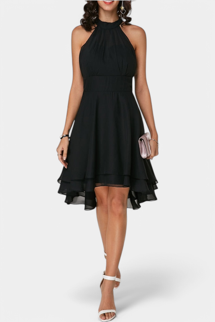 Anouk Robe Cintrée en Chiffon à Volants Délicats