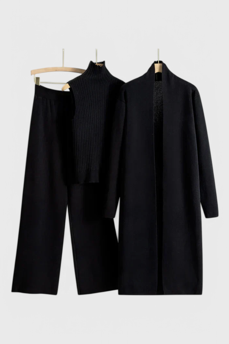 Mahalia Ensemble 3 Pièces en Tricot Doux à Coupe Élégante