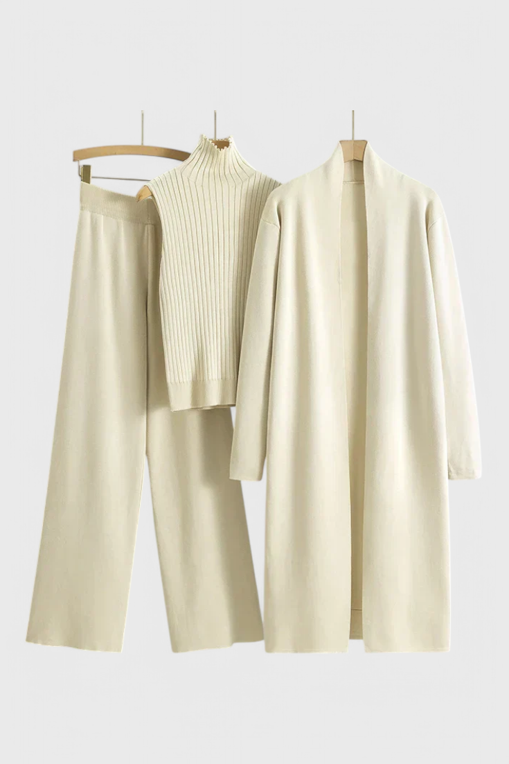 Mahalia Ensemble 3 Pièces en Tricot Doux à Coupe Élégante
