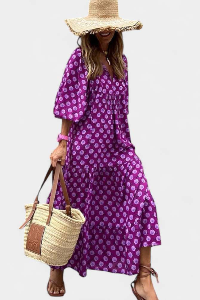 Aroa Robe Bohème à Imprimé Floral et Coupe Ample