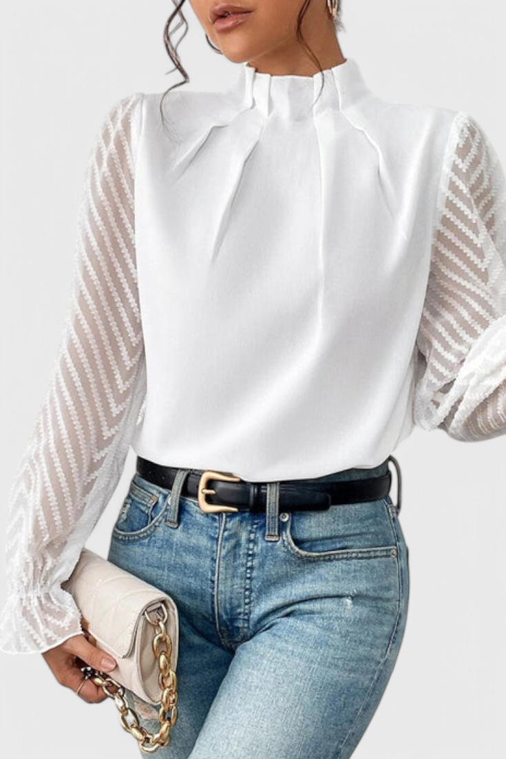 Helga Blouse Nautique à Détails Raffinés