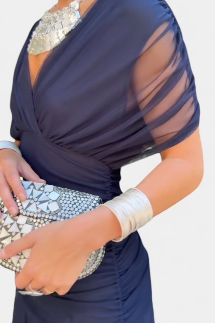 Alondra Robe Longue à Imprimé Floral et Taille Plissée