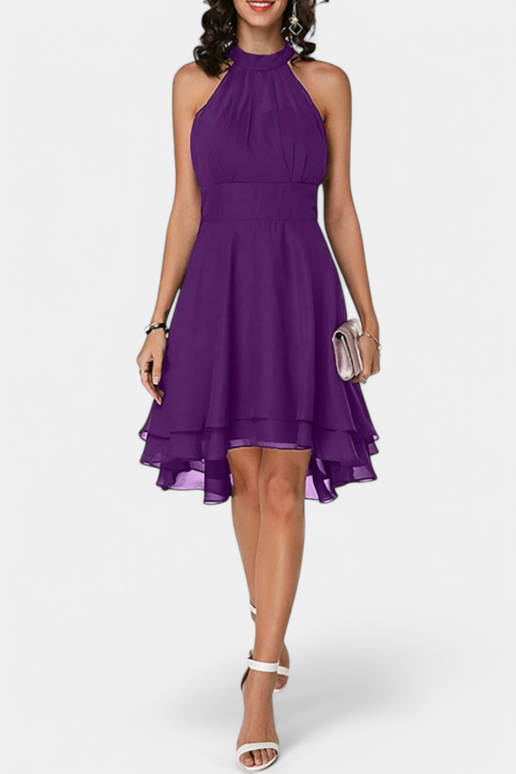 Anouk Robe Cintrée en Chiffon à Volants Délicats