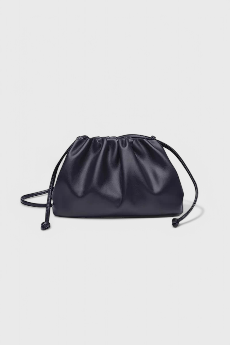 Dalila Sac Croisé en Cuir Vegan à Forme Plissée