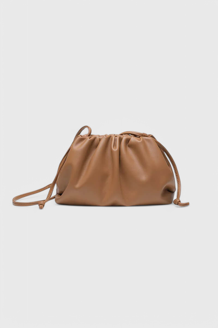 Dalila Sac Croisé en Cuir Vegan à Forme Plissée