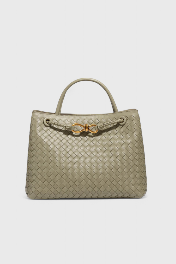 Indigo Sac Tissé en Cuir Vegan à Finition Sculptée