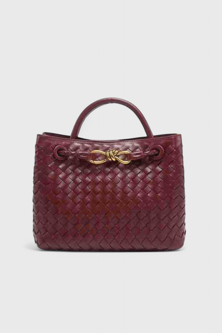 Indigo Sac Tissé en Cuir Vegan à Finition Sculptée