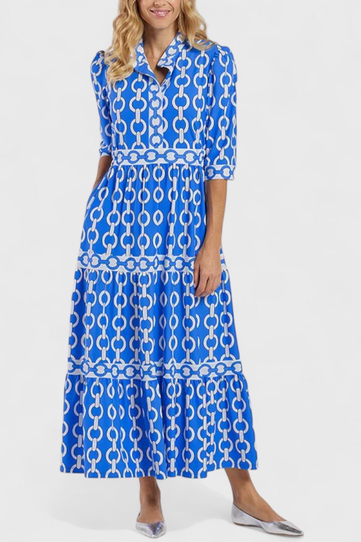 Casilda Robe Midi à Motif Chaînes