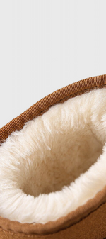 Bottines en cuir d’agneau Mahaute avec doublure shearling, intérieur en cuir, imperméables, style moderne et confortable.