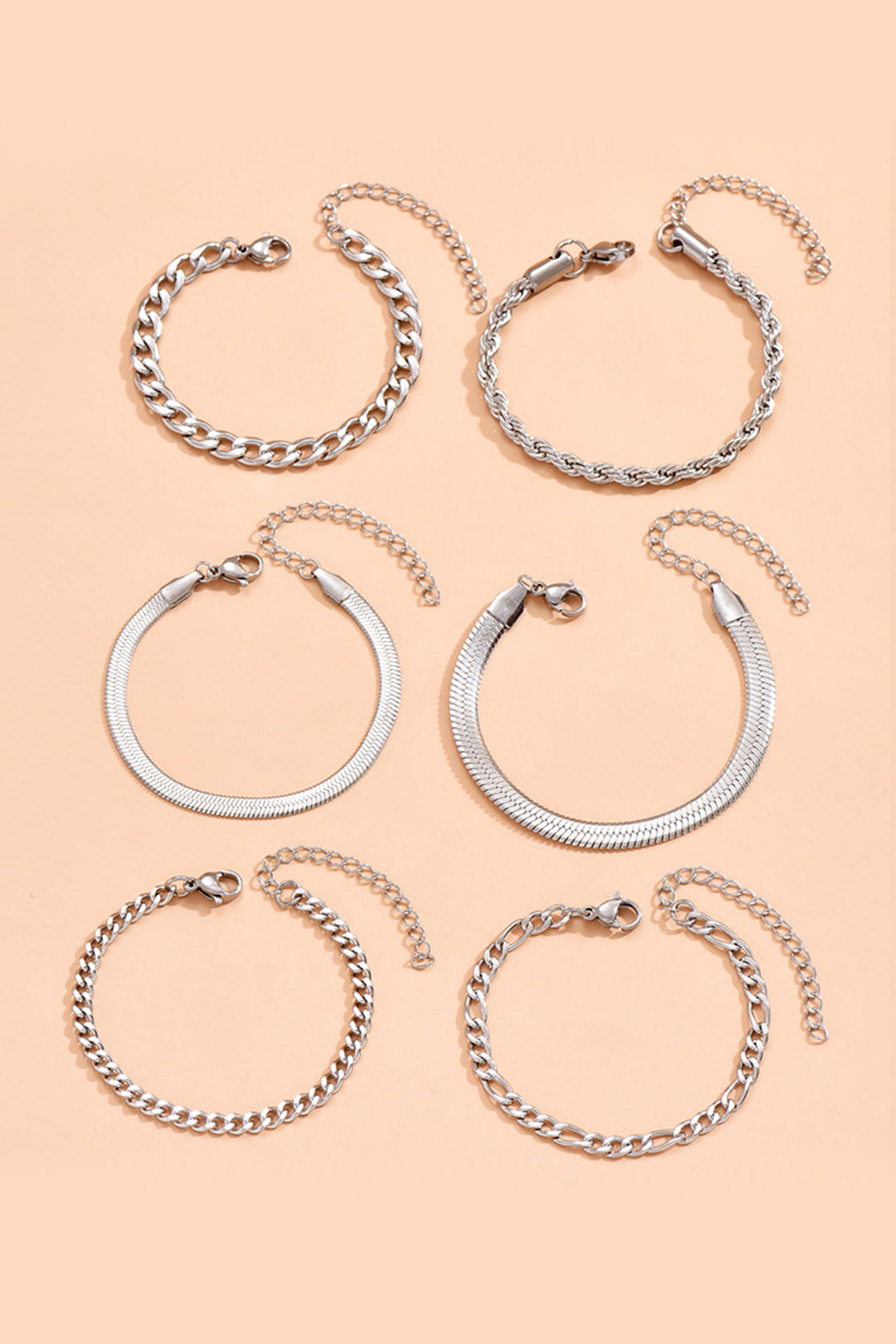 Set de 6 Bracelets en Chaîne Cubaine