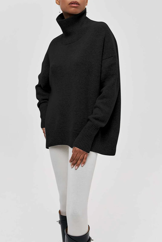 Alma Pull Oversized à Col Montant Doux et Élégant