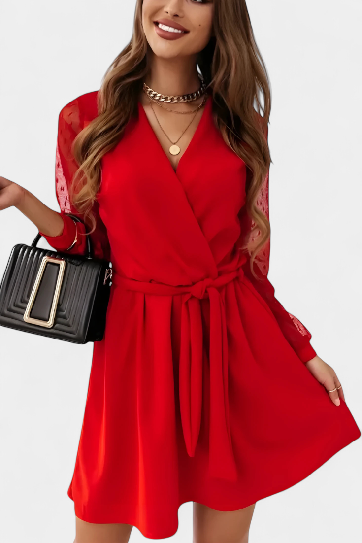 Calandra Robe Mini à Décolleté Structuré et Silhouette Cintrée