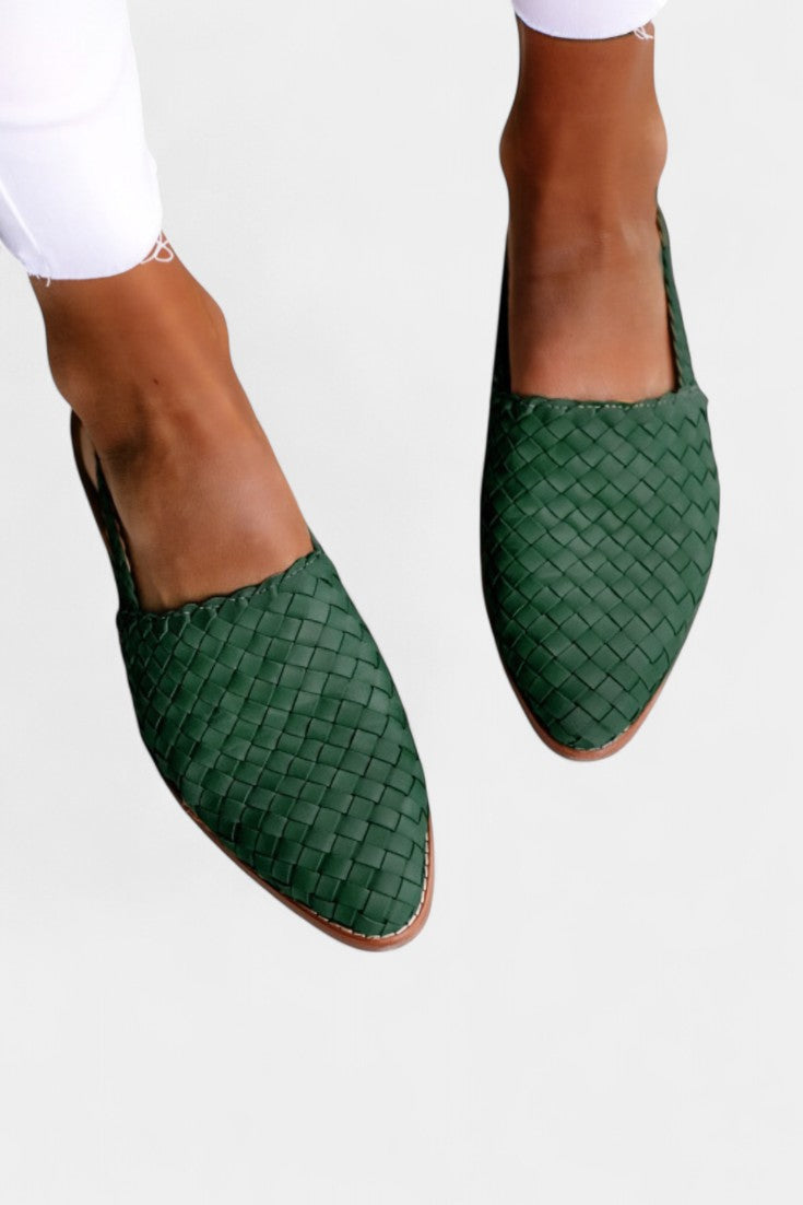 Isadora Sandales Slingback Tressées à Bout Effilé
