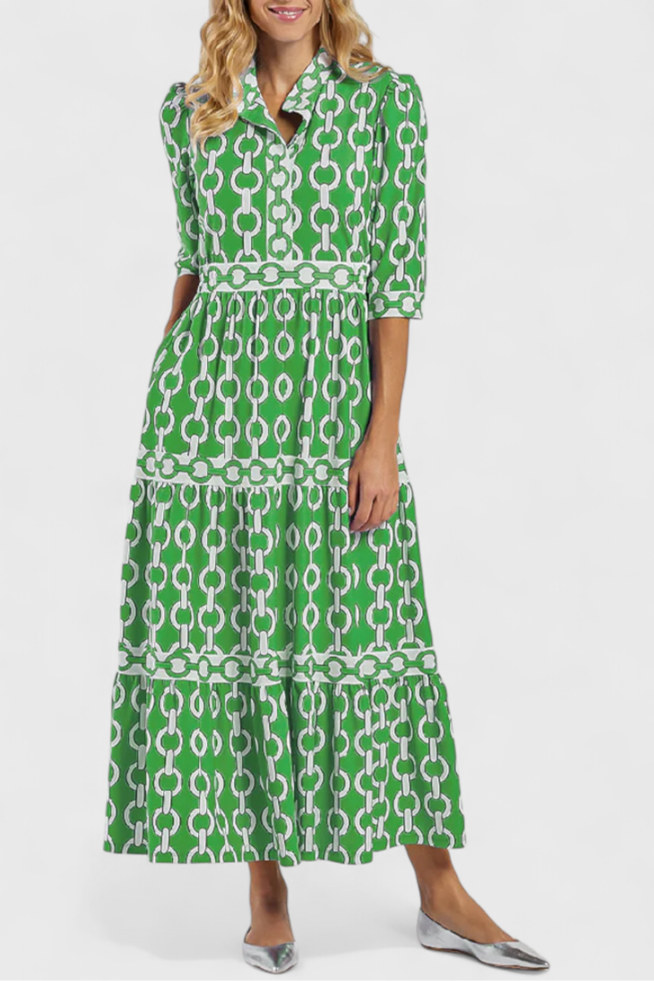 Casilda Robe Midi à Motif Chaînes