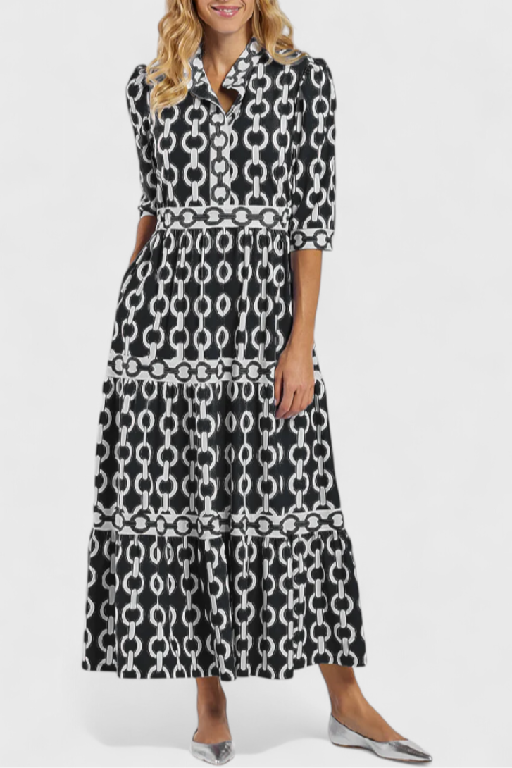Casilda Robe Midi à Motif Chaînes