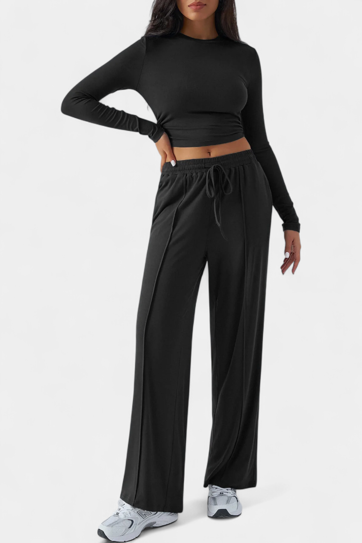 Celaen Ensemble de Yoga en Viscose à Coupe Élastique et Col Rond