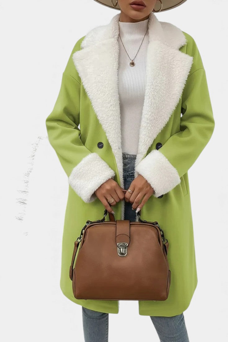 Romina Manteau Mi-Long Col Tailleur Doublé Polaire