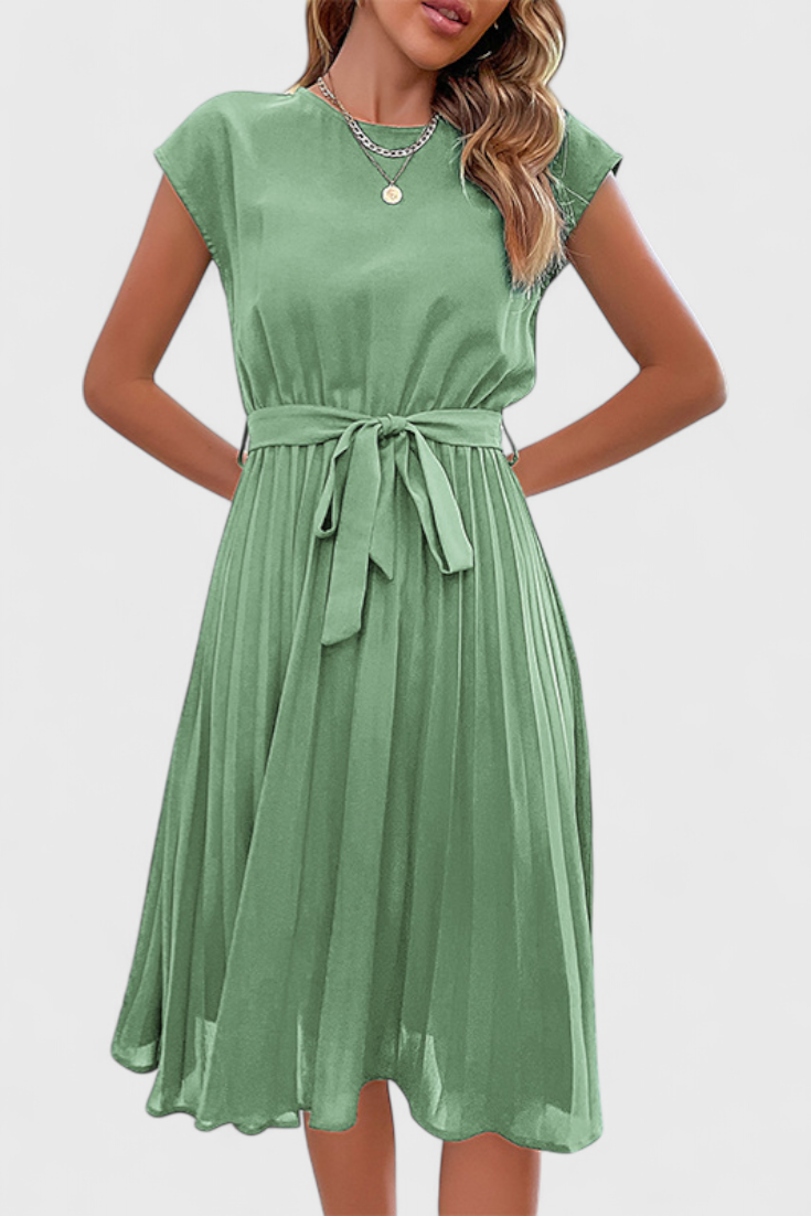 Luxie Robe Midi Fluide à Décolleté Doux et Tissu Respirant