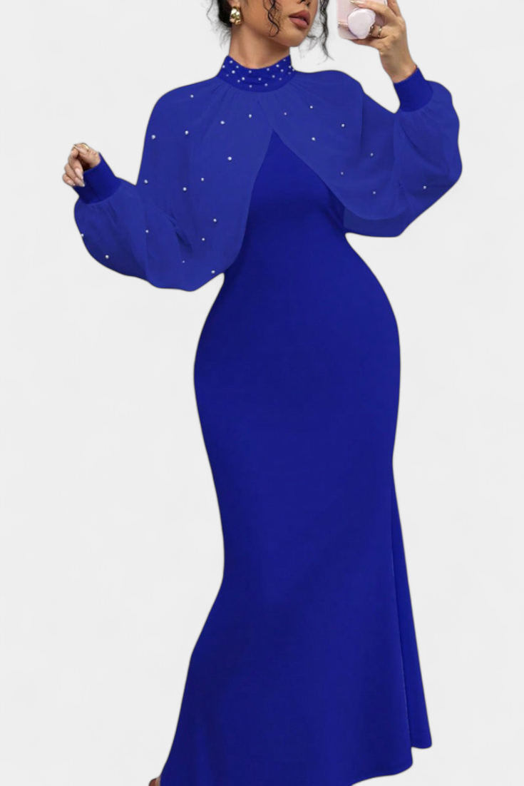 Atenea Robe Halter en Maille Perlée à Silhouette Ajustée