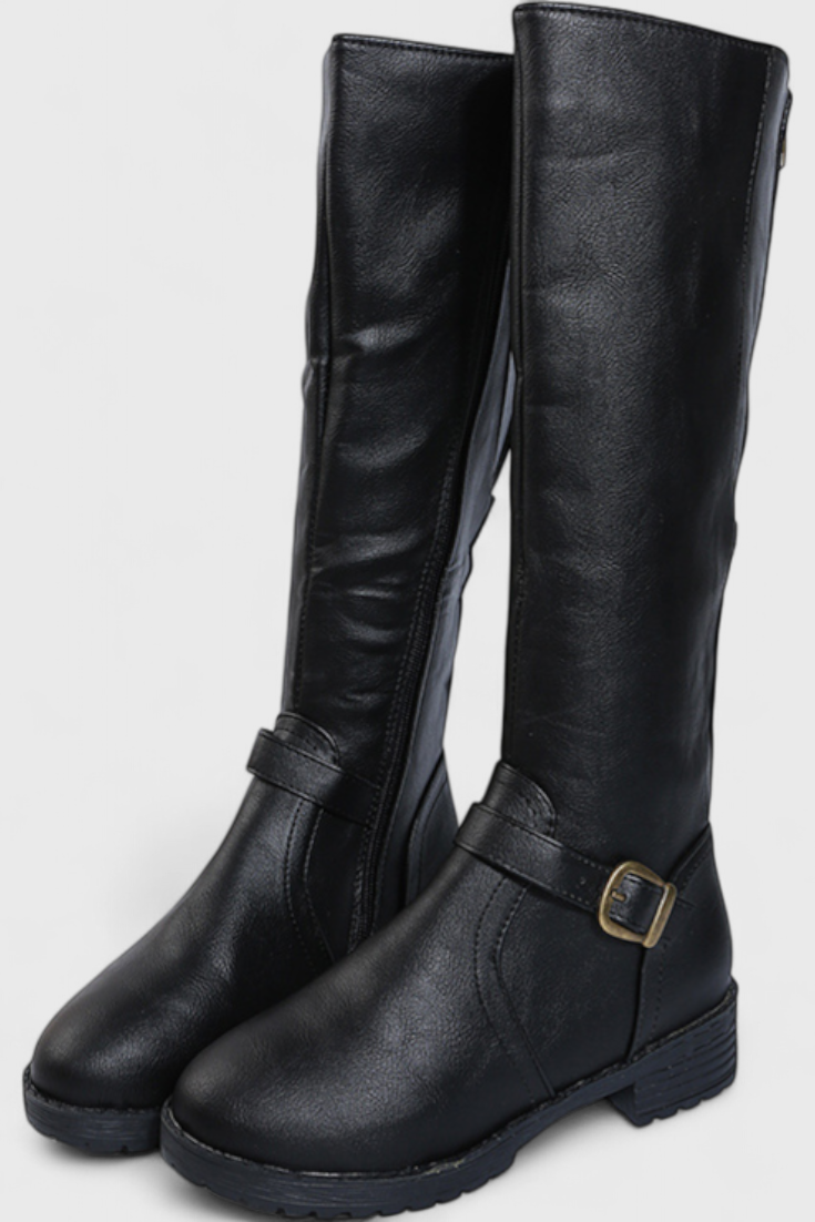 Sienna Bottes Hautes à Boucle et Fermeture Éclair