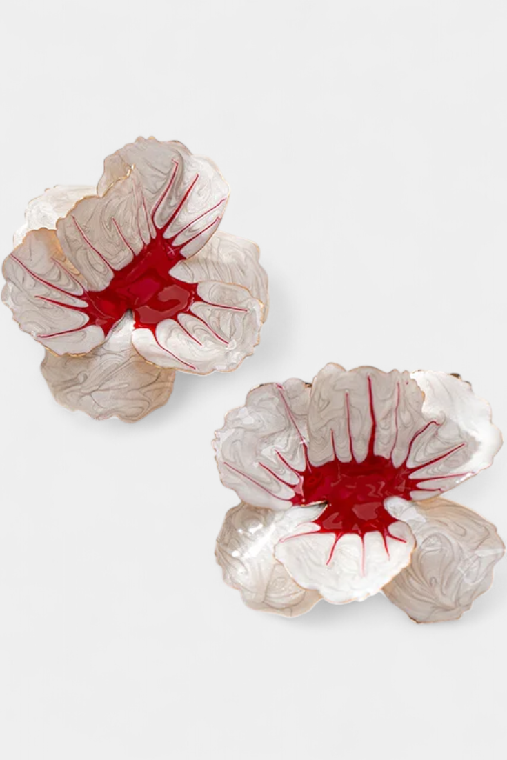 Boucles d'Oreilles Florales Géométriques