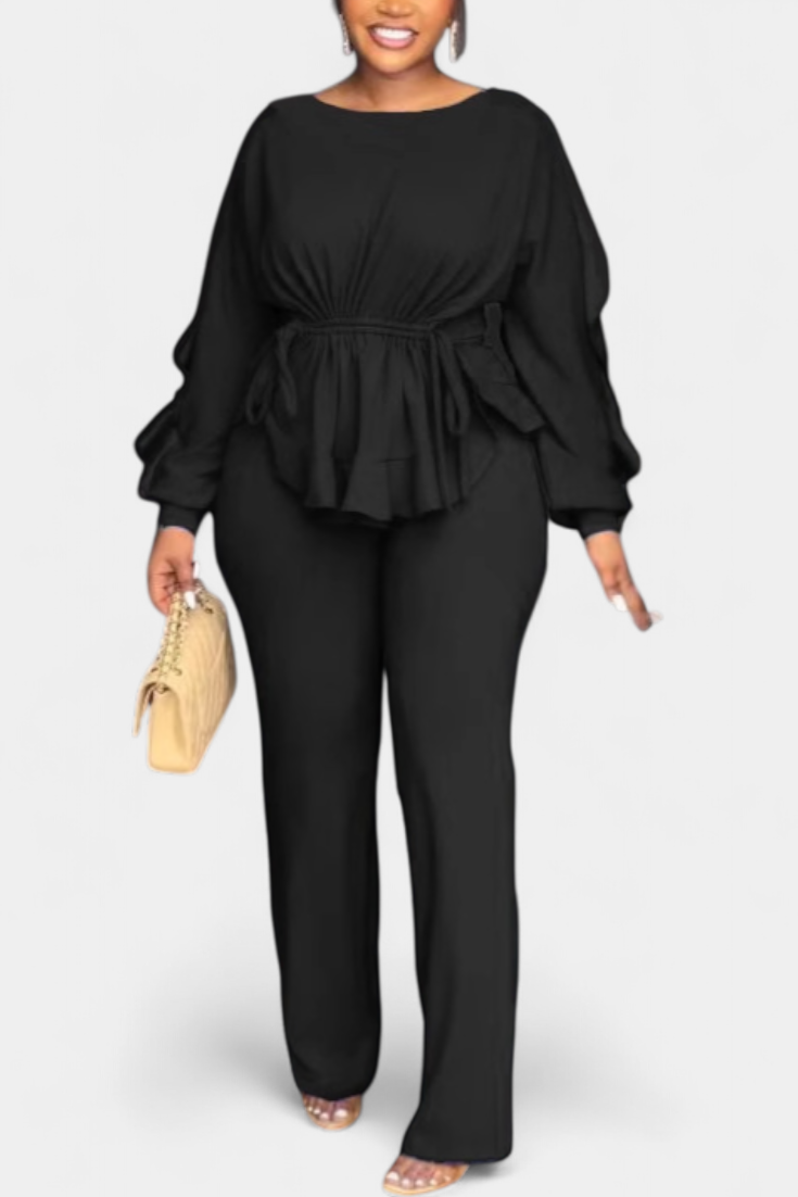 Charmed Ensemble Volanté à Taille Ajustable et Pantalon Ajusté