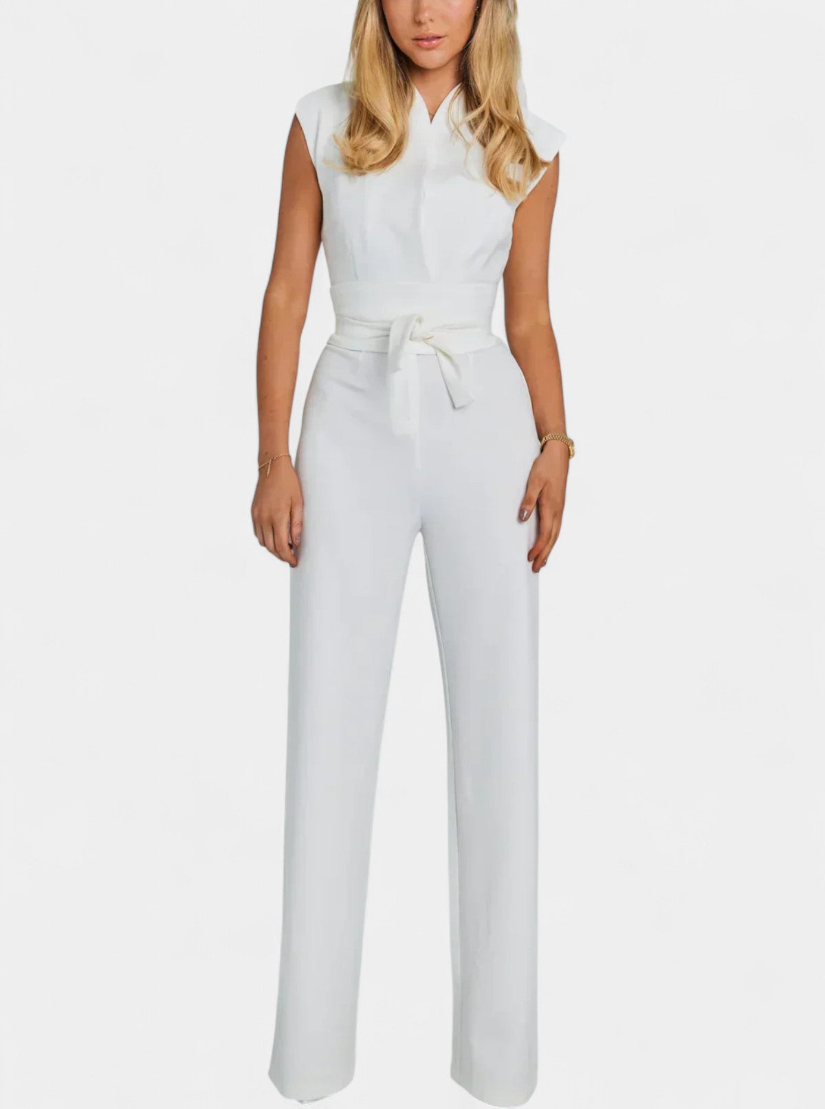 Leona Combinaison Sans Manches à Col Haut et Jambes Évasées