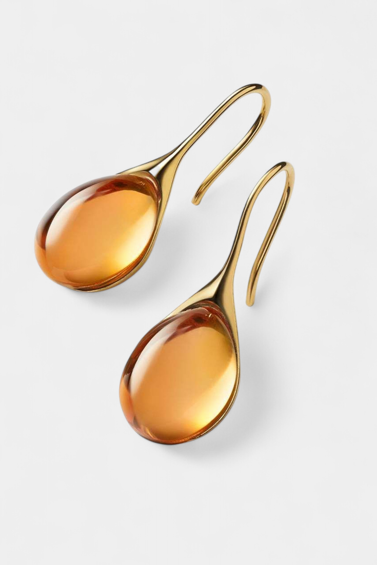 Boucles d'oreilles en forme de goutte en cristal doré et argenté