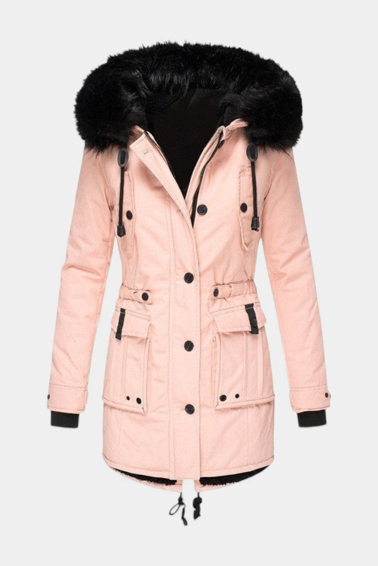 Gwladys Parka Épaissie à Capuche pour Temps Froid