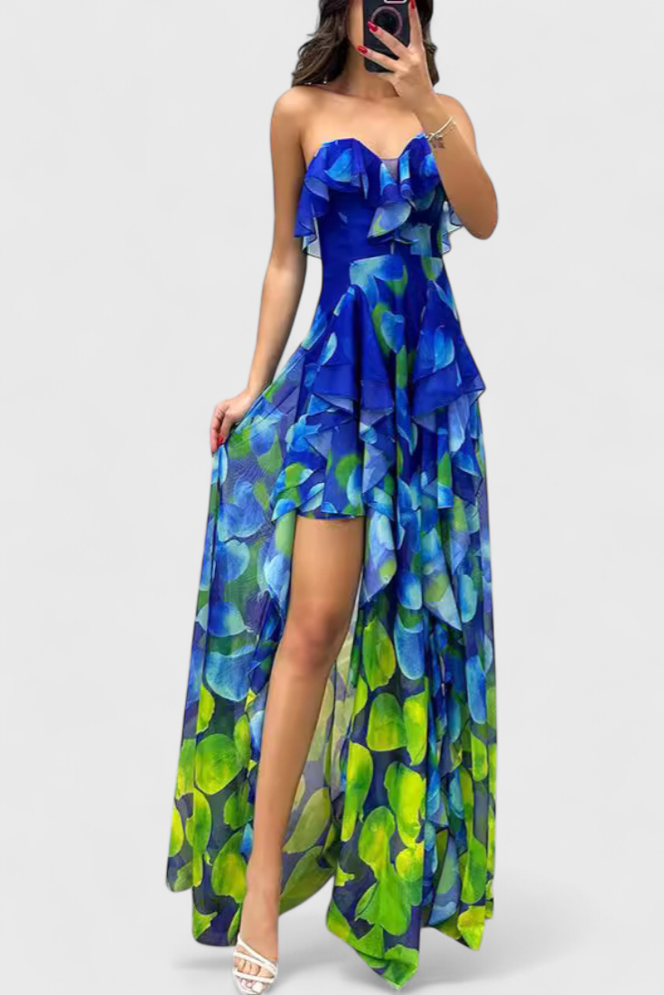 Andy Robe Longue à Volants et Effet Dégradé