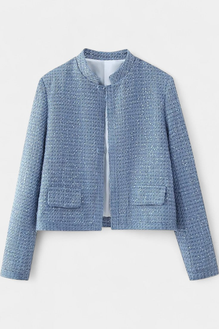 Alvera Veste Texturée Décontractée à Poches Fonctionnelles