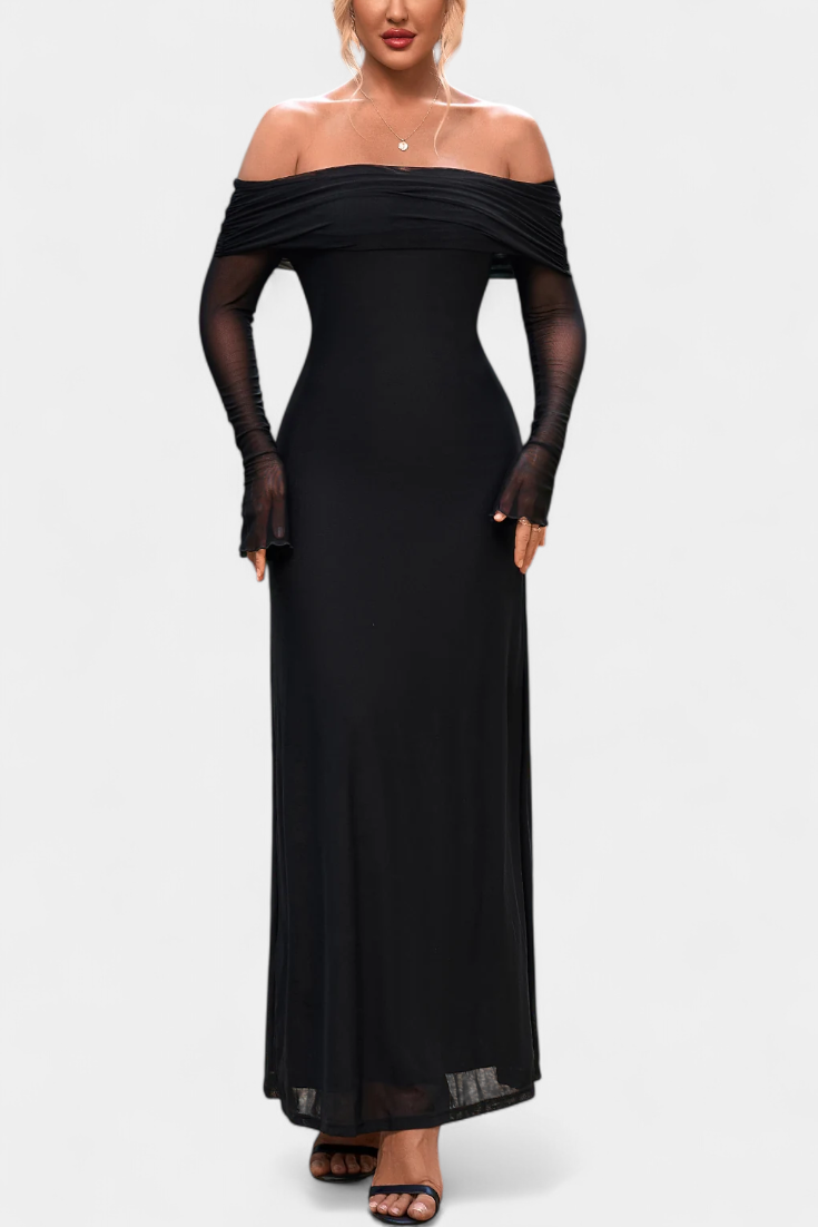 Lorelei Robe Ajustée à Décolleté Droit et Détails en Maille